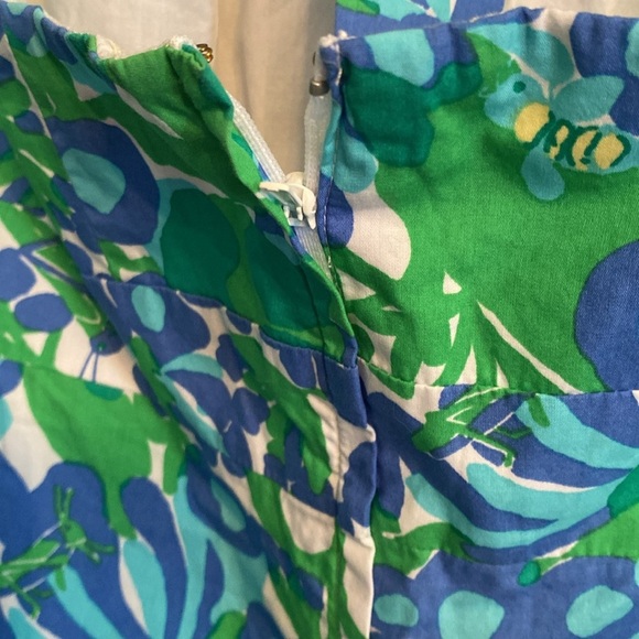 Lilly Pulitzer women’s size 2 - halter dress - blue/ green floral - cotton - Picture 6 of 7
